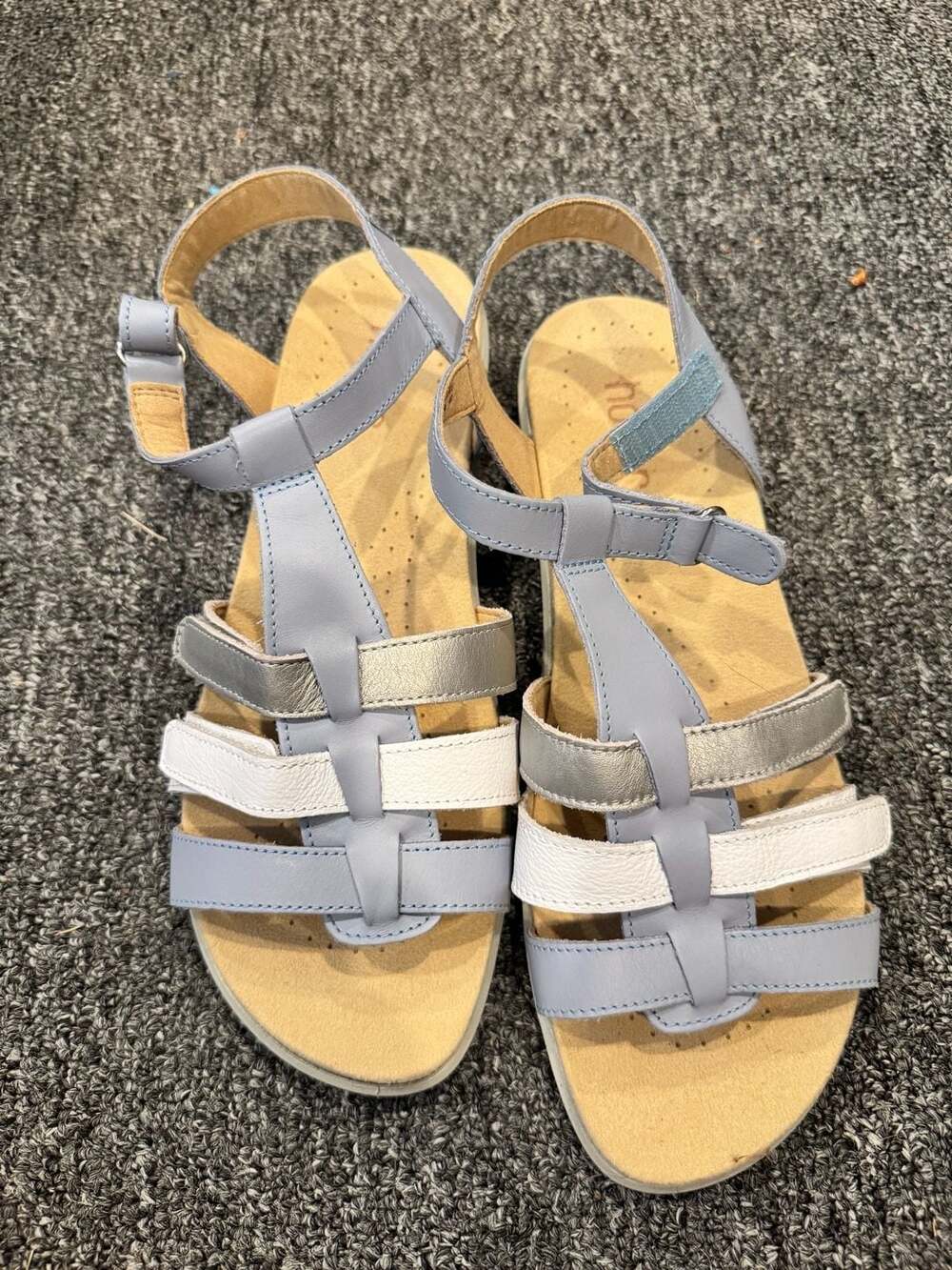 Hotter Sol Leather T-Bar Walking Sandals Multi-Color
